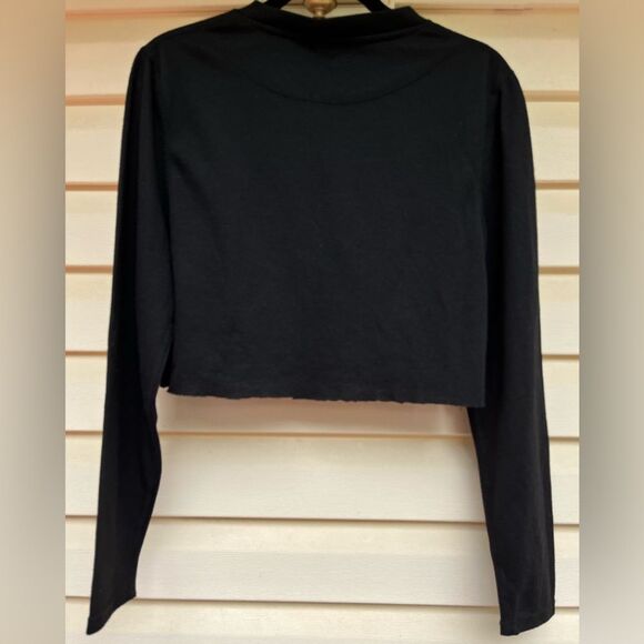 Omni Wool black thermal base, cropped long-sleeved crew neck top. men’s, Large - Picture 6 of 6